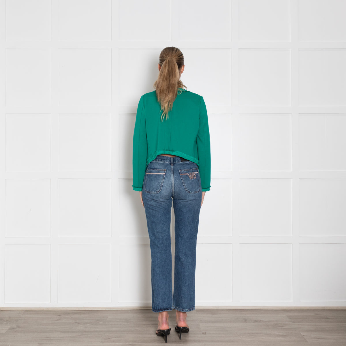 Dorothee Schumacher Green Raw Edge Detail Jacket