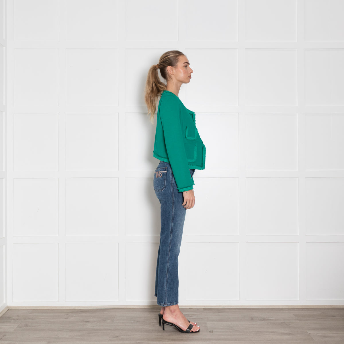 Dorothee Schumacher Green Raw Edge Detail Jacket