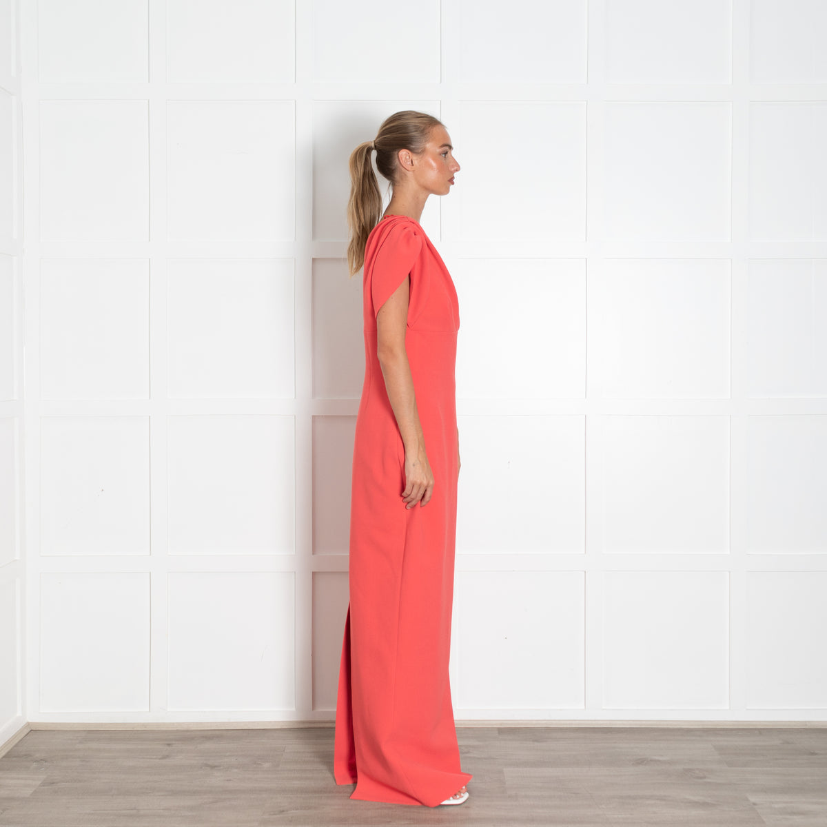 Rachel Gilbert Orange One Shoulder Long Gown