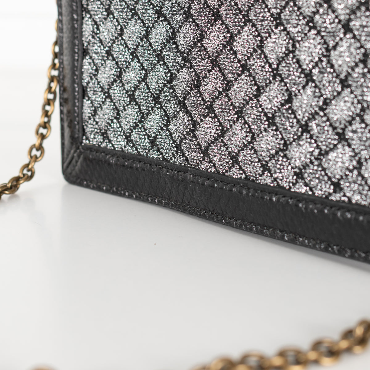 Bottega Veneta Intrecciato Knit Lurex Montebello Mini Chain Shoulder