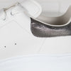 Alexander McQueen White Leather Trainers with Gunmetal Heel Tab