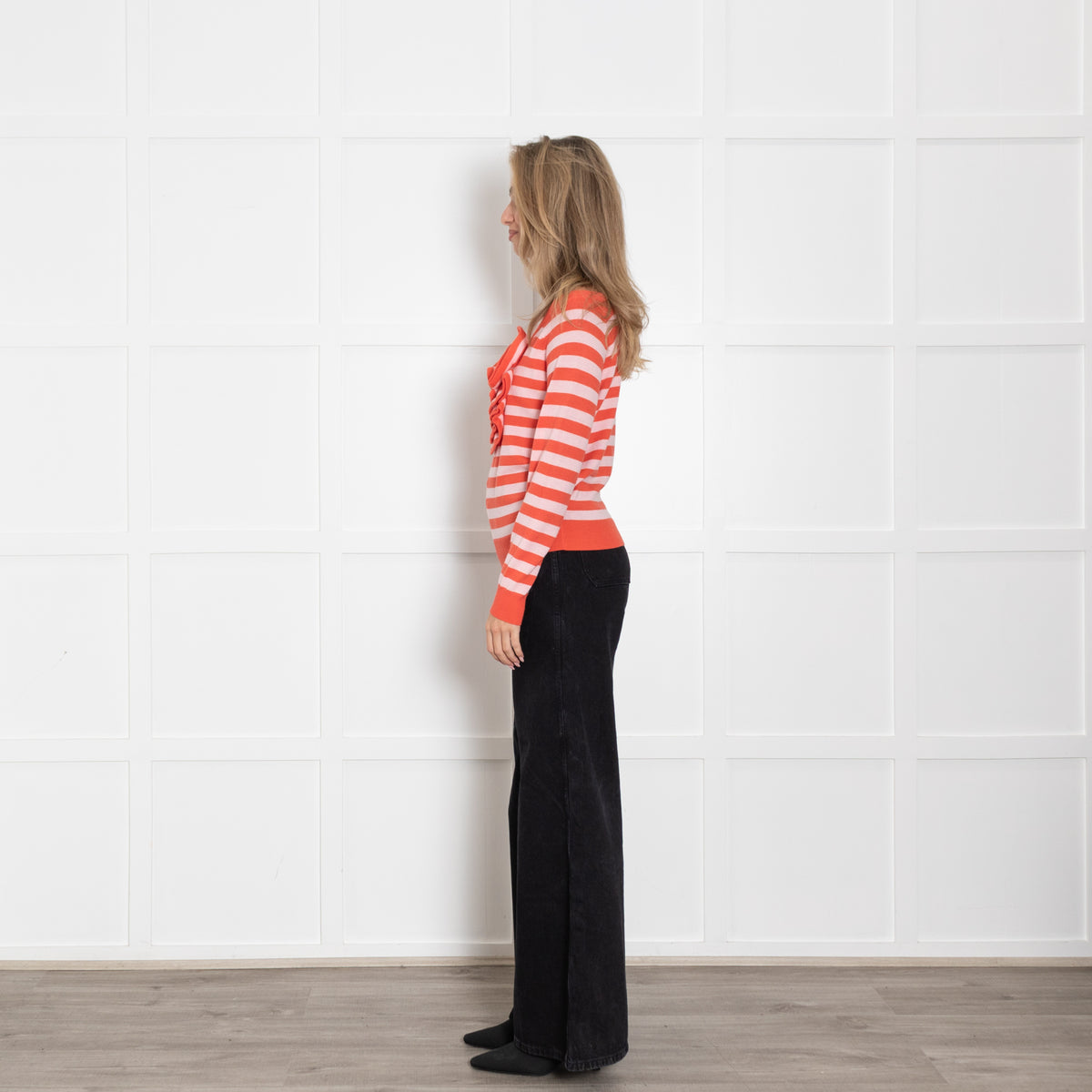 Sonia Rykiel Flower 3D Pink And Coral Stripe Jumper
