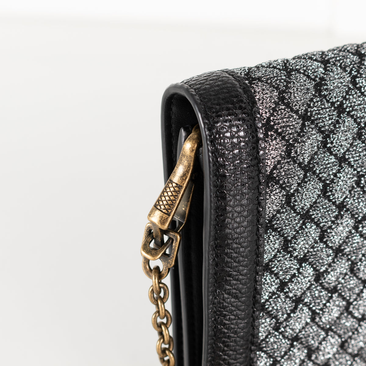 Bottega Veneta Intrecciato Knit Lurex Montebello Mini Chain Shoulder