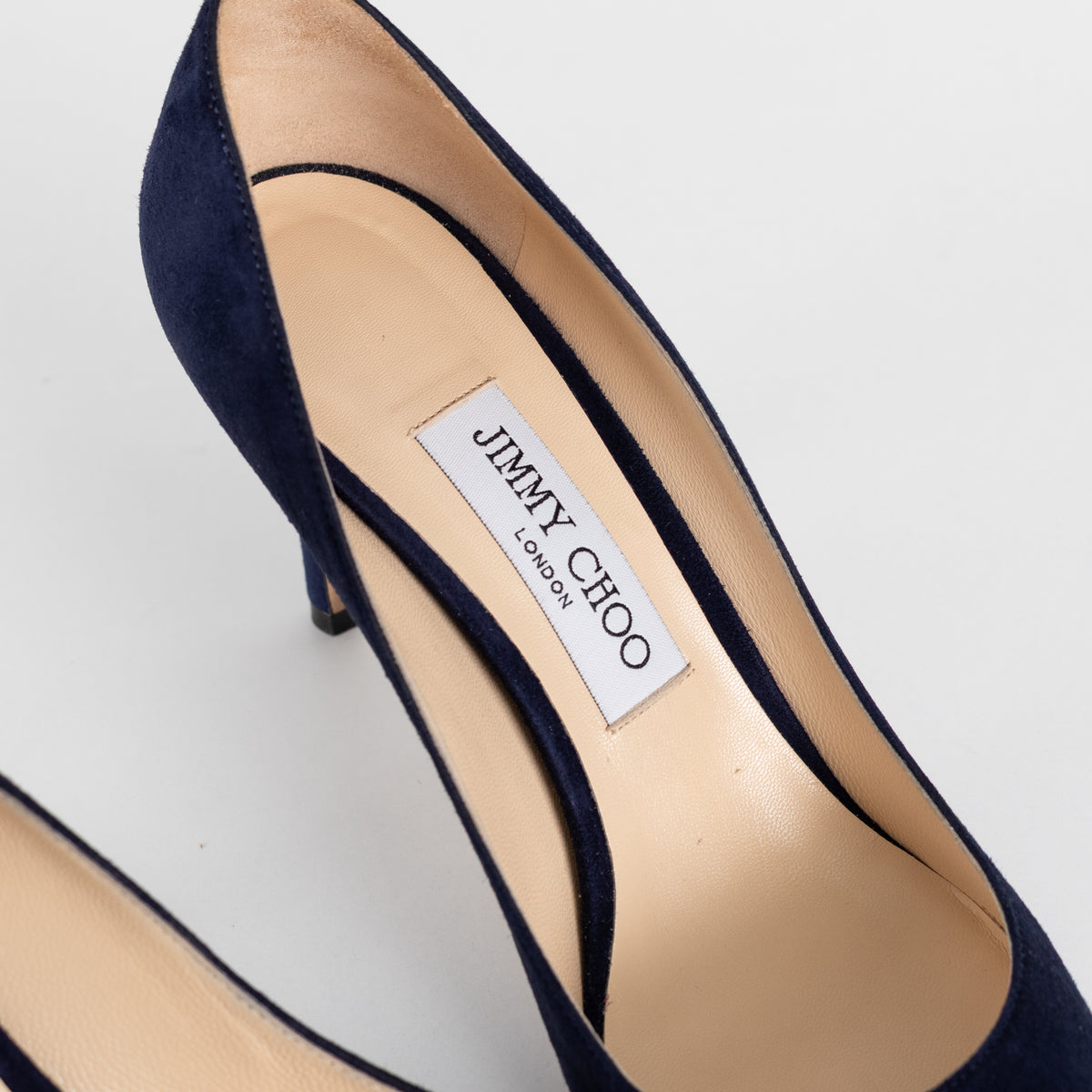 Jimmy Choo Navy Suede Heeled Shoes