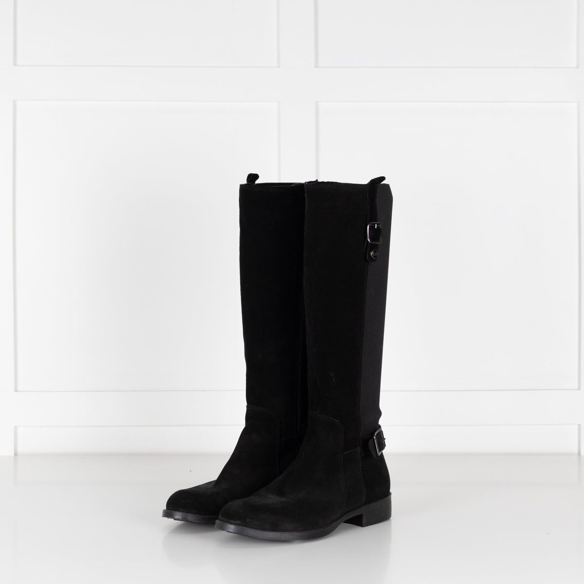 Russell & Bromley Black Suede & Fabric Boots
