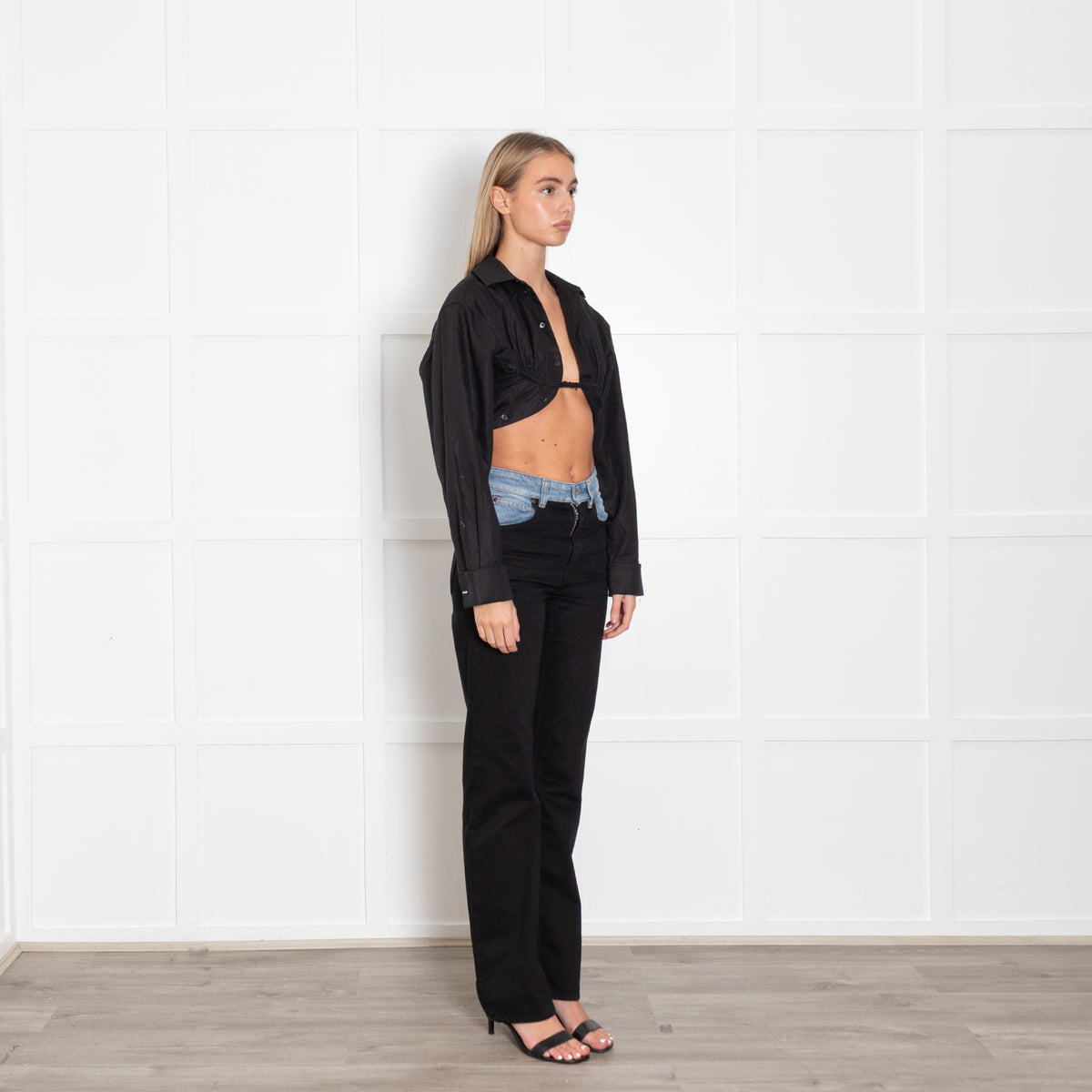 Jacquemus Black Button Up Crop Shirt