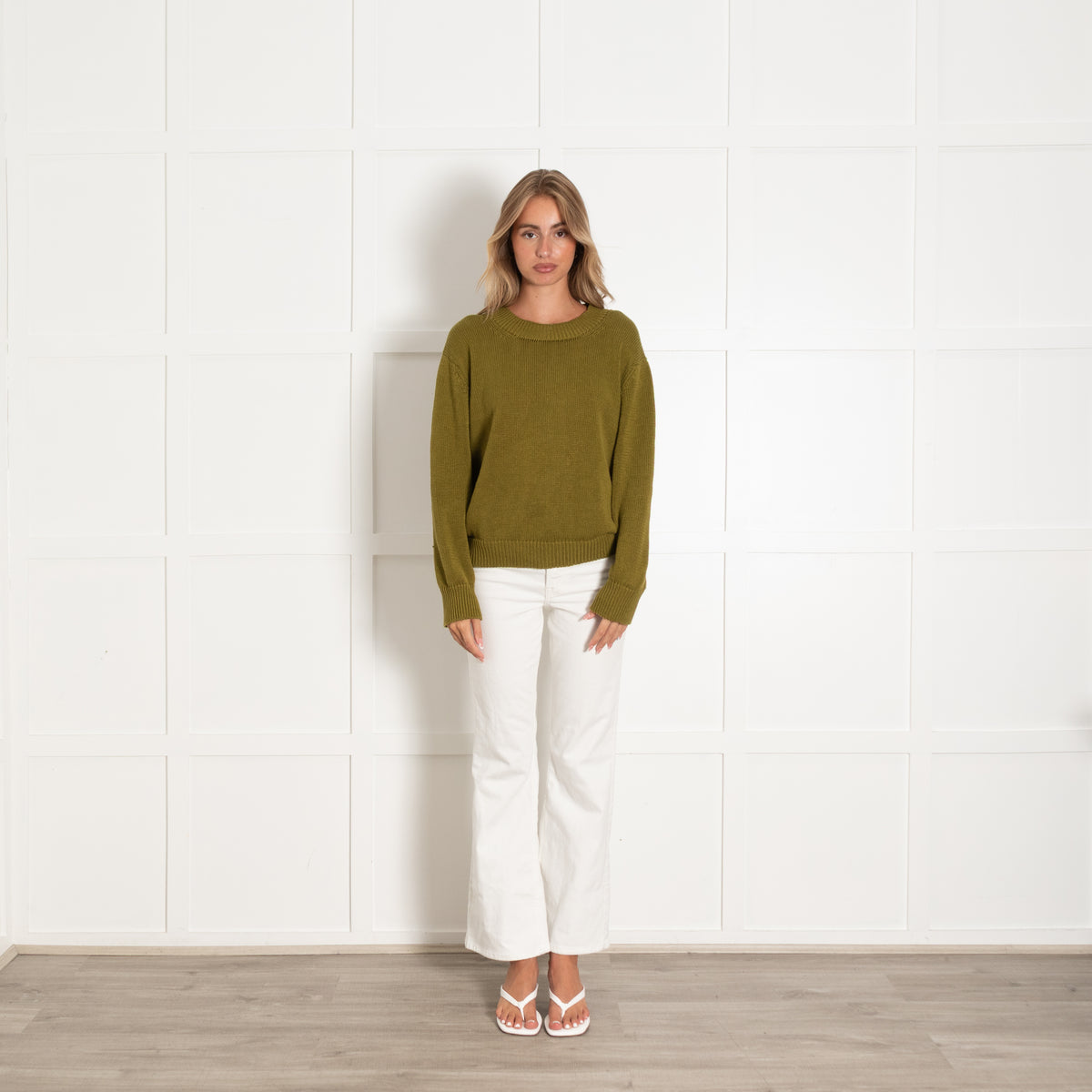 Margaret Howell Khaki Cotton Sweater