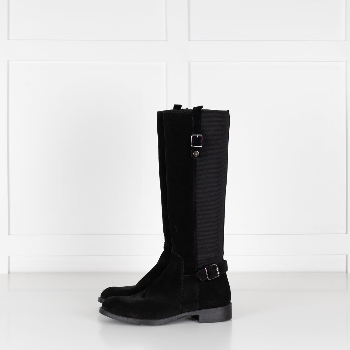 Russell & Bromley Black Suede & Fabric Boots