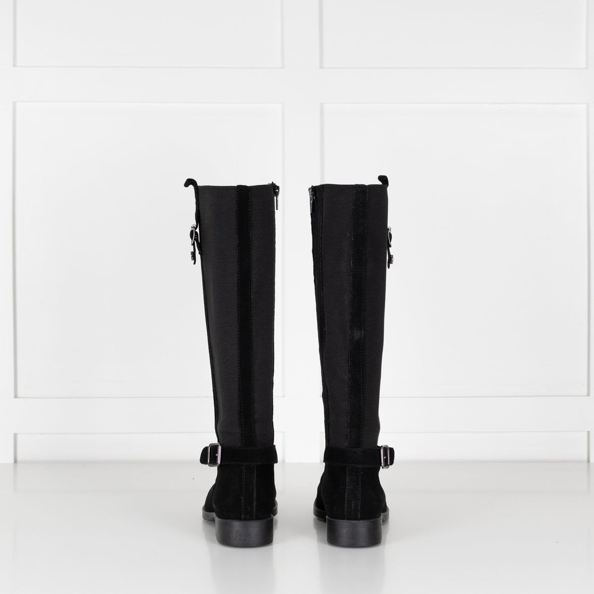 Russell & Bromley Black Suede & Fabric Boots