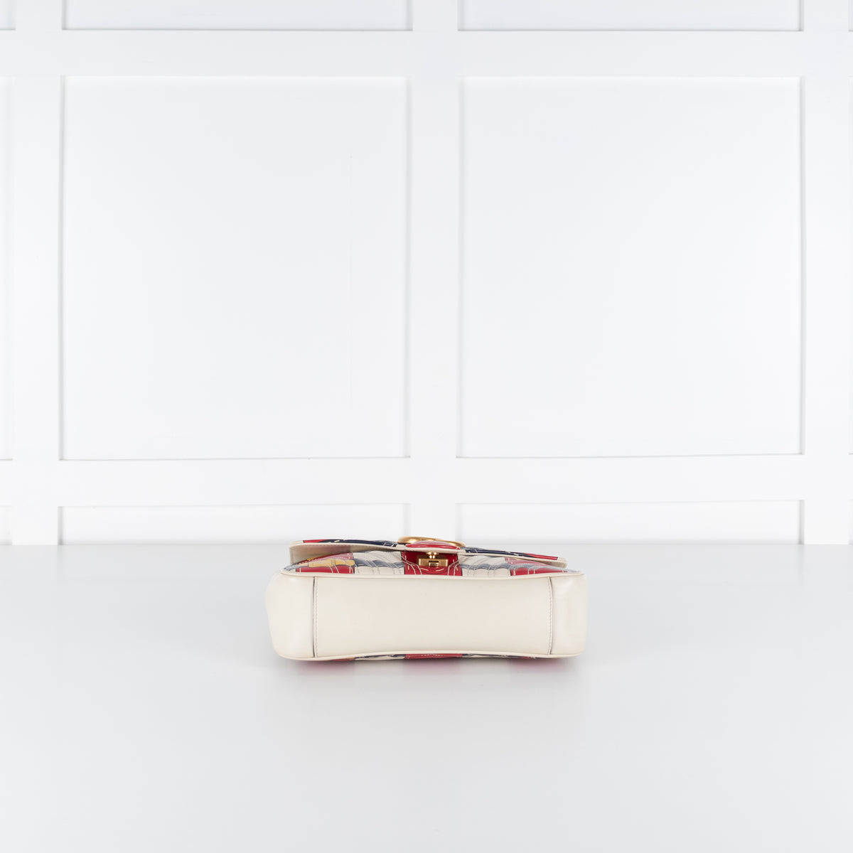 Gucci Cream with Red Blue Yellow Marmont Quilted Flap Shoulder Bag