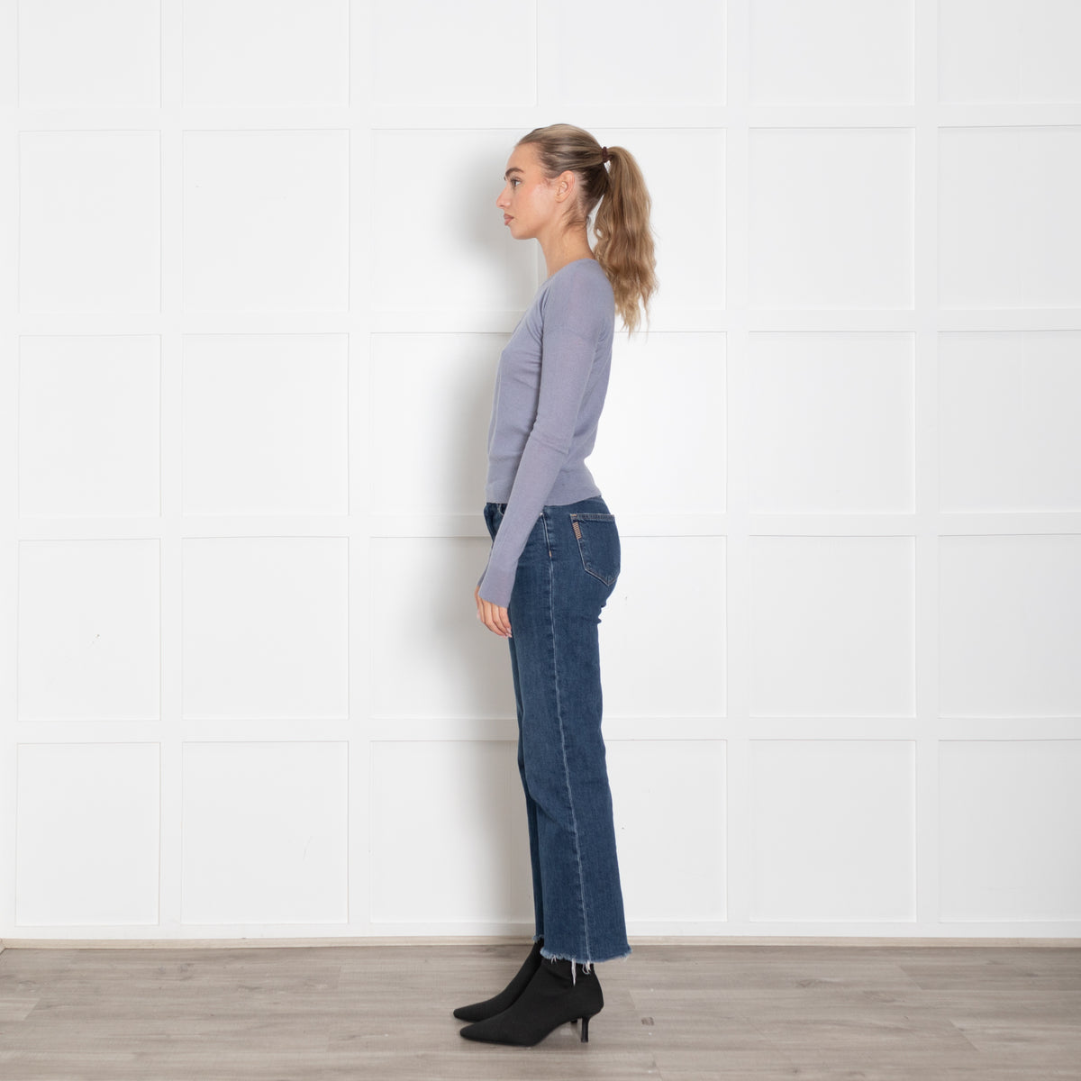 Joseph Light Blue Cashmere Fine Knit Jumper