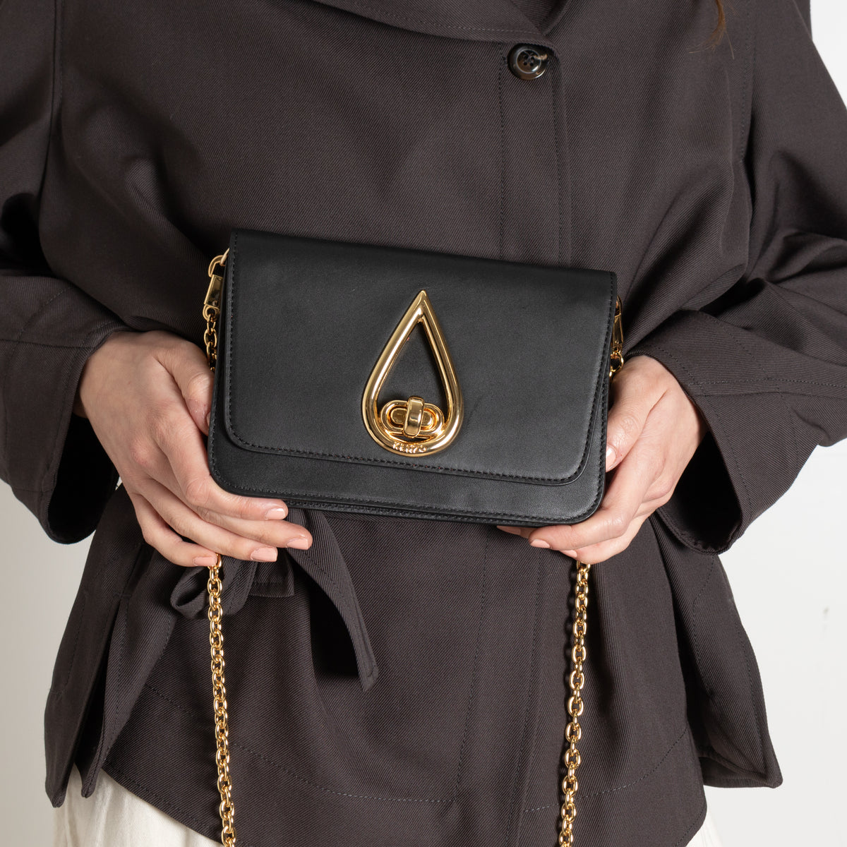 Kenzo Black Calfskin Clutch Bag