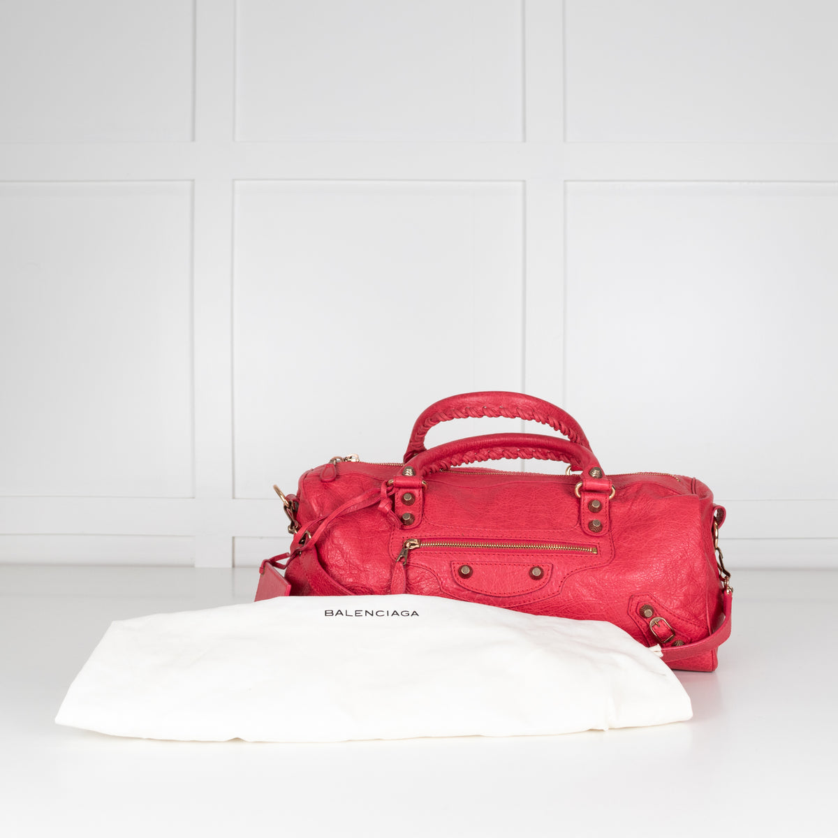 Balenciaga Cherry Pink City Bowling Bag