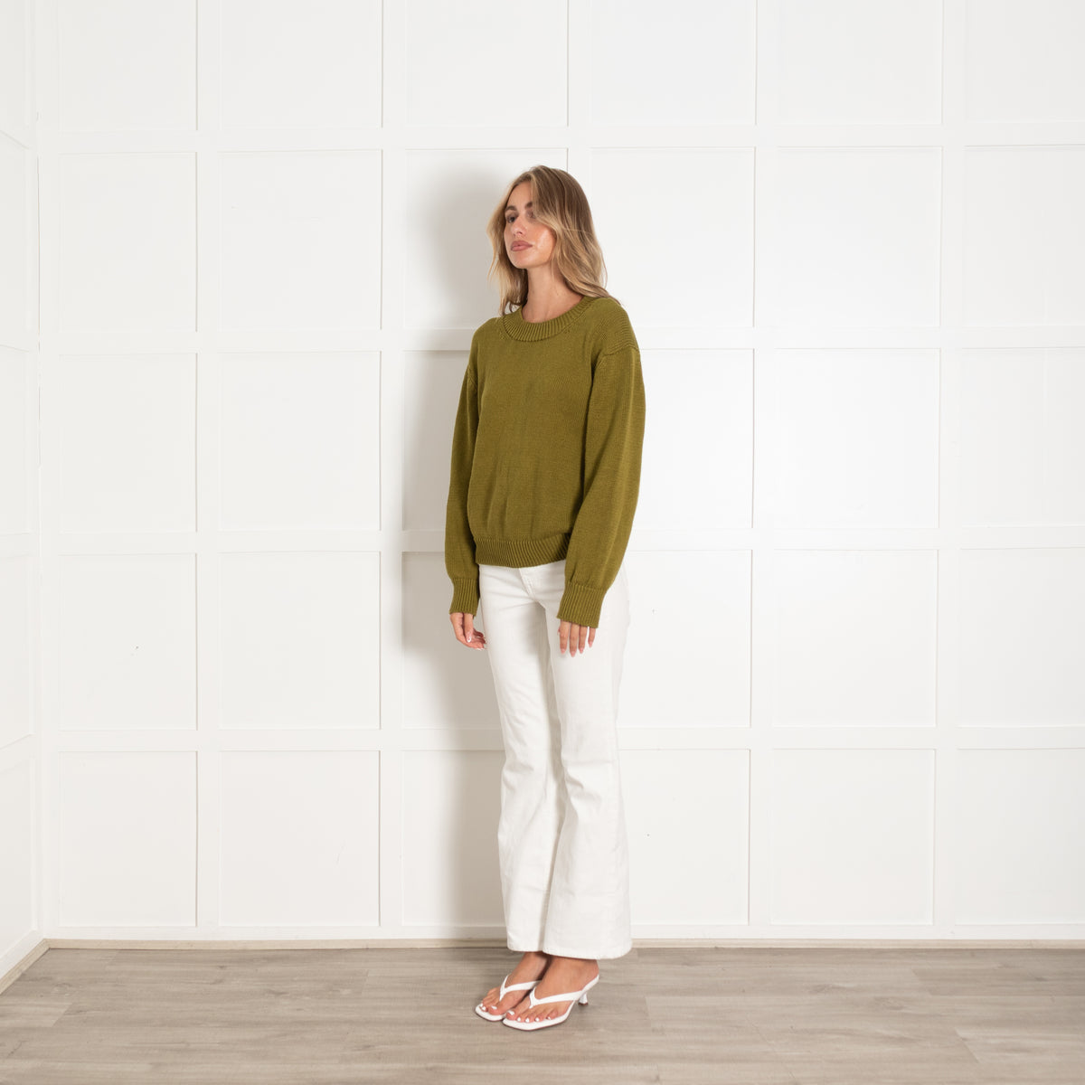 Margaret Howell Khaki Cotton Sweater