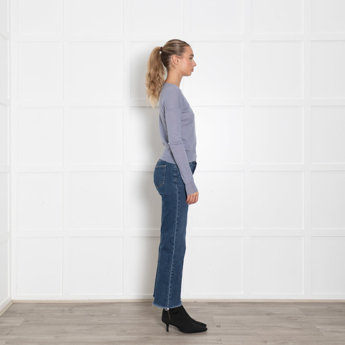 Joseph Light Blue Cashmere Fine Knit Jumper