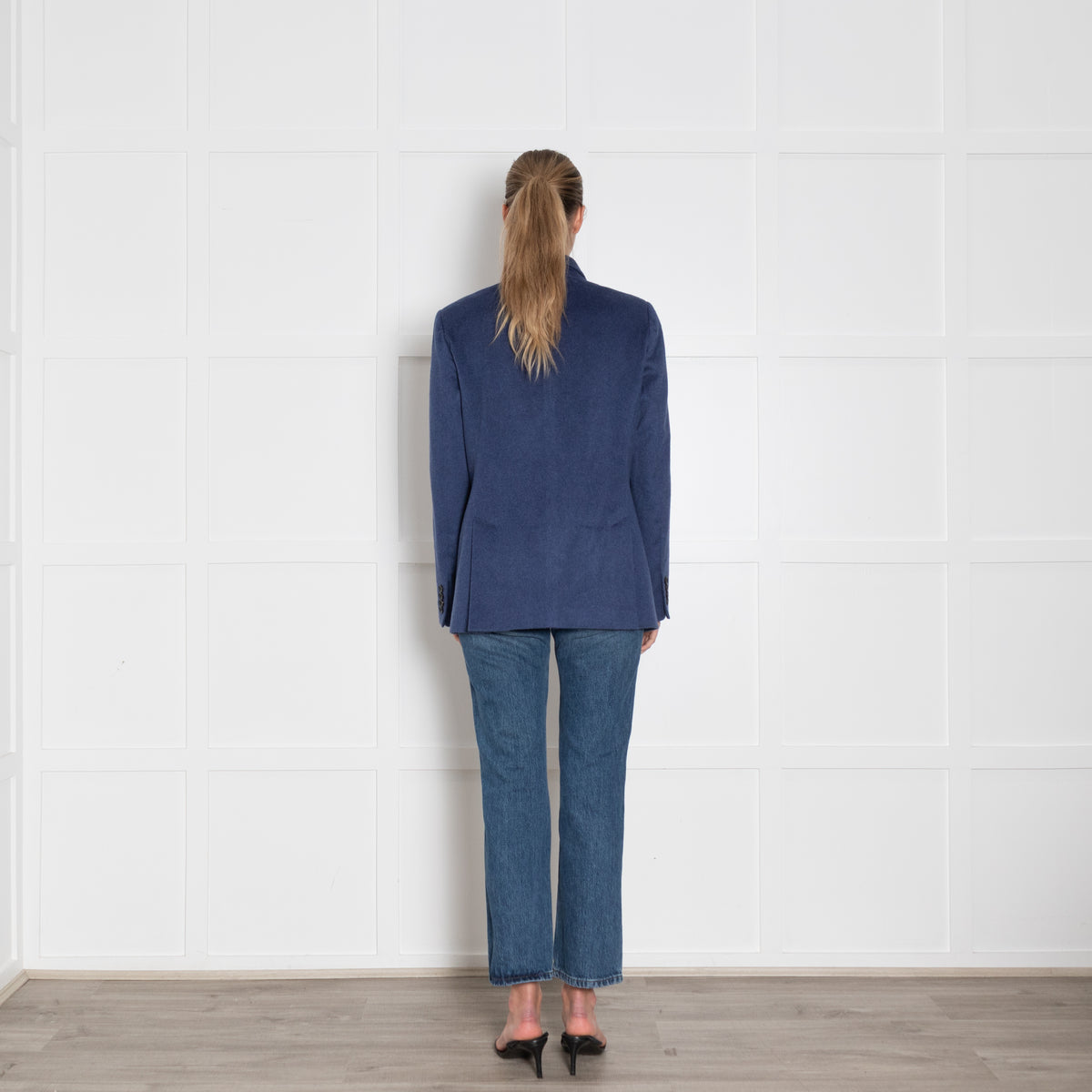 Max Mara Blue Cashmere Blend Blazer Jacket