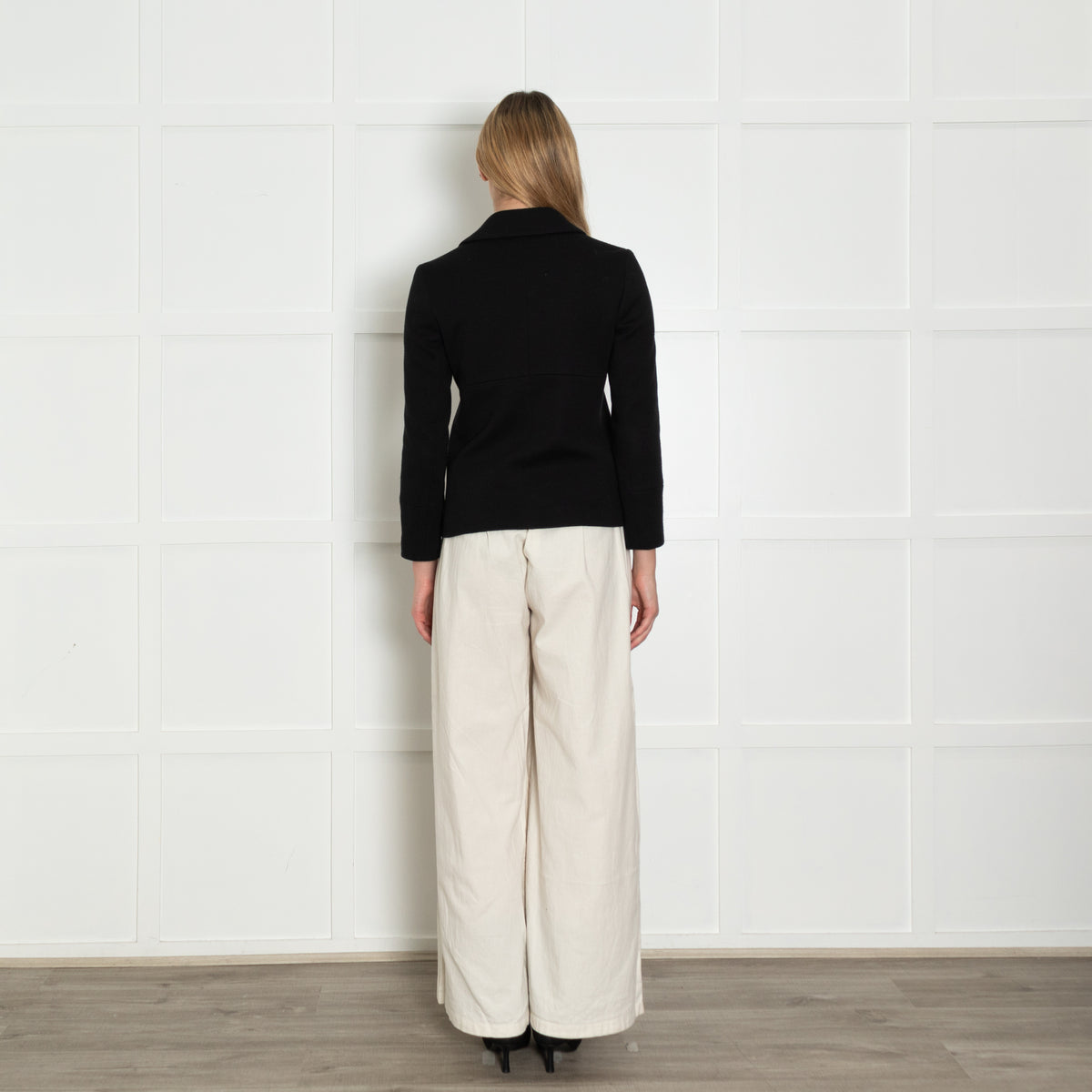 Theory Black Knit Double Breasted Jacket
