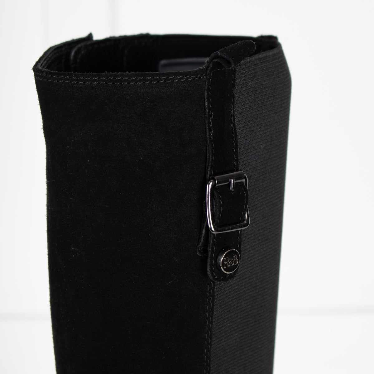 Russell & Bromley Black Suede & Fabric Boots
