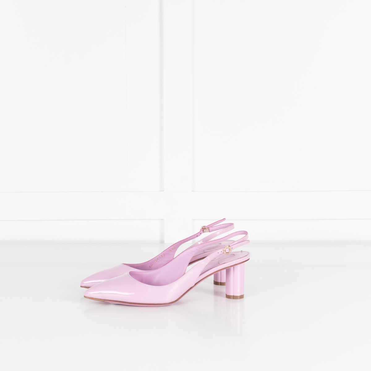 Salvatore Ferragamo Lilac Patent Buti 55 Slingback Pumps