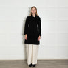 D Exterior Black Knit Angora Blend Coat