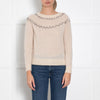 Marie Sixtine Cream Mohair Sweater With Silver And Diamante Yoke