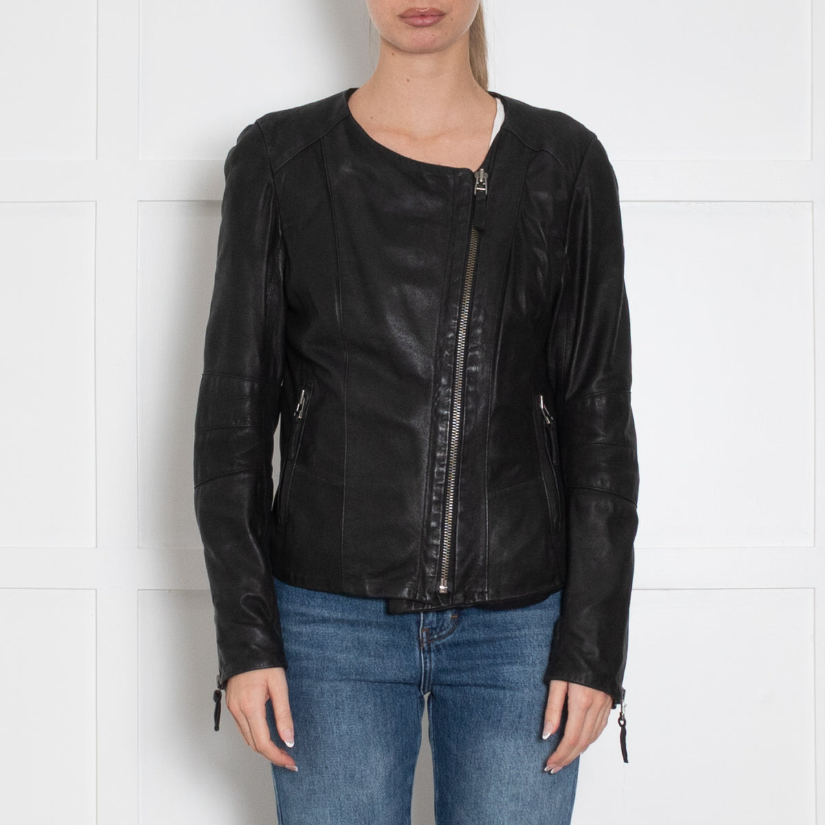 2ND DAY Black Leather Biker Jacket