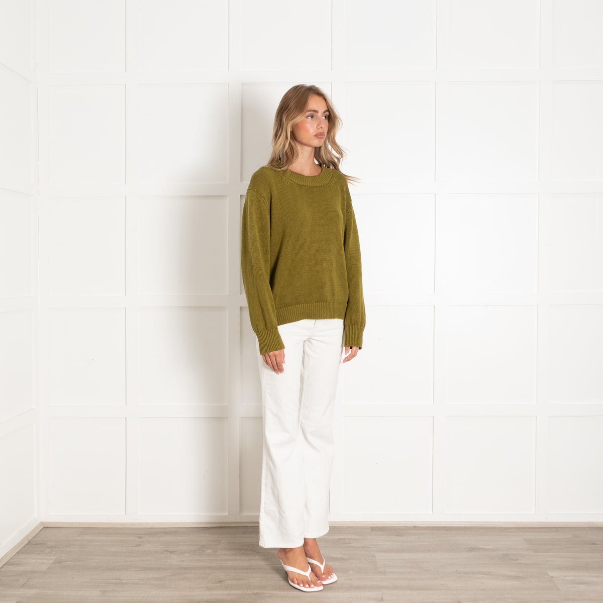 Margaret Howell Khaki Cotton Sweater