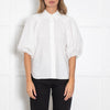 Ganni White Cotton Puff Sleeve Shirt
