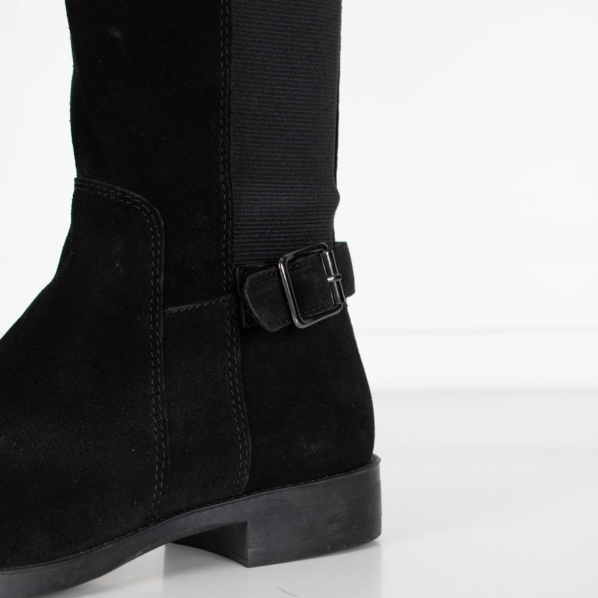 Russell & Bromley Black Suede & Fabric Boots