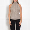 Source Unknown Beige Halterneck Cashmere Top