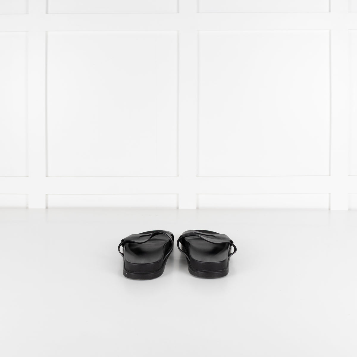 Hermes Black Edith Cut-Out Calfskin Sandals