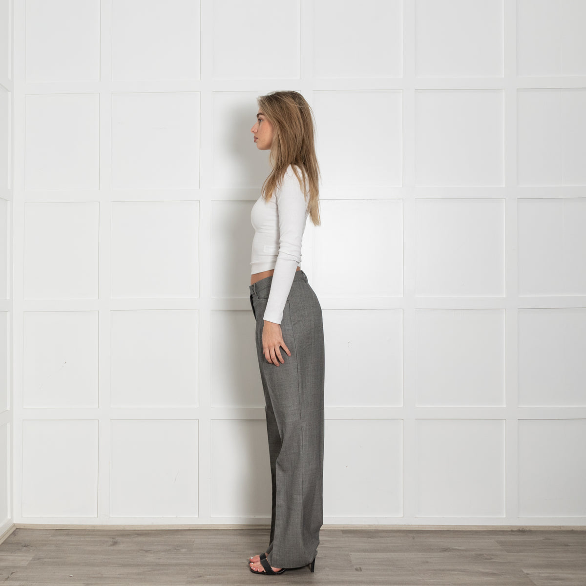 Prada Grey Virgin Wool Mohair Blend Trousers