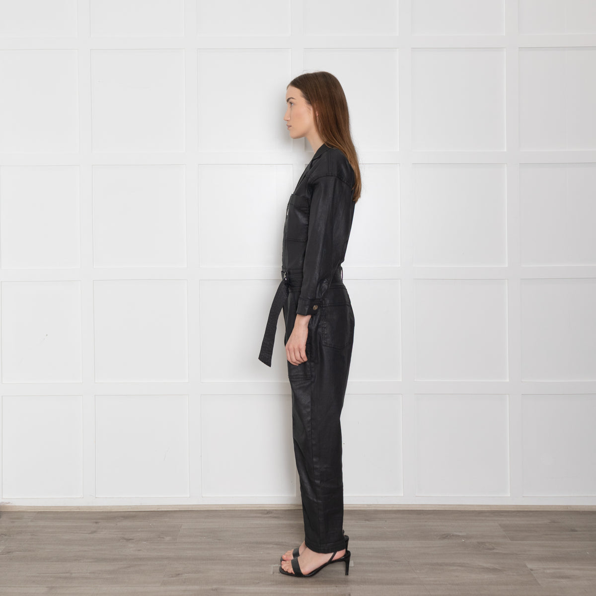 Donna Ida Waxed Black Flying Suit