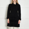 D Exterior Black Knit Angora Blend Coat
