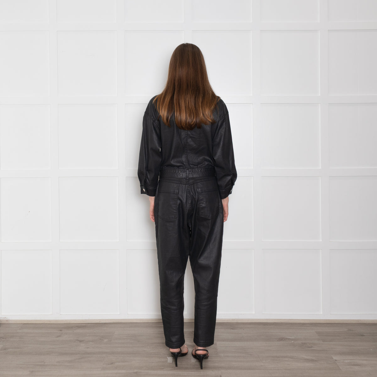 Donna Ida Waxed Black Flying Suit
