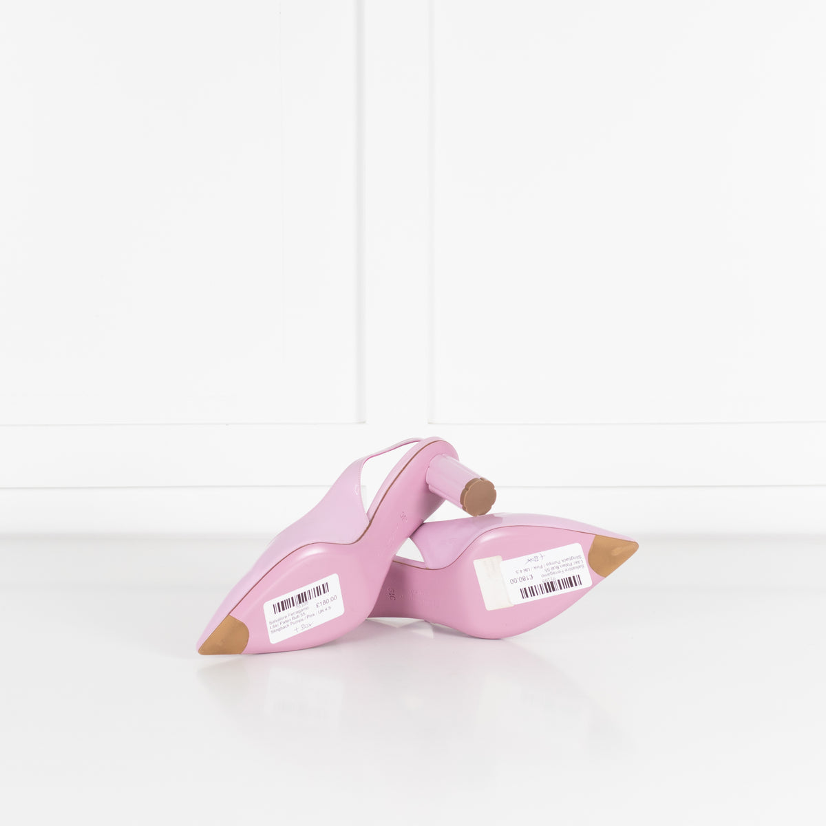 Salvatore Ferragamo Lilac Patent Buti 55 Slingback Pumps