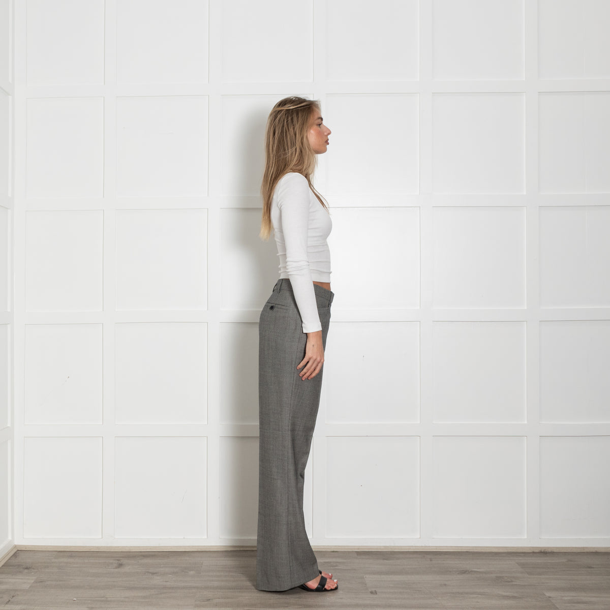 Prada Grey Virgin Wool Mohair Blend Trousers