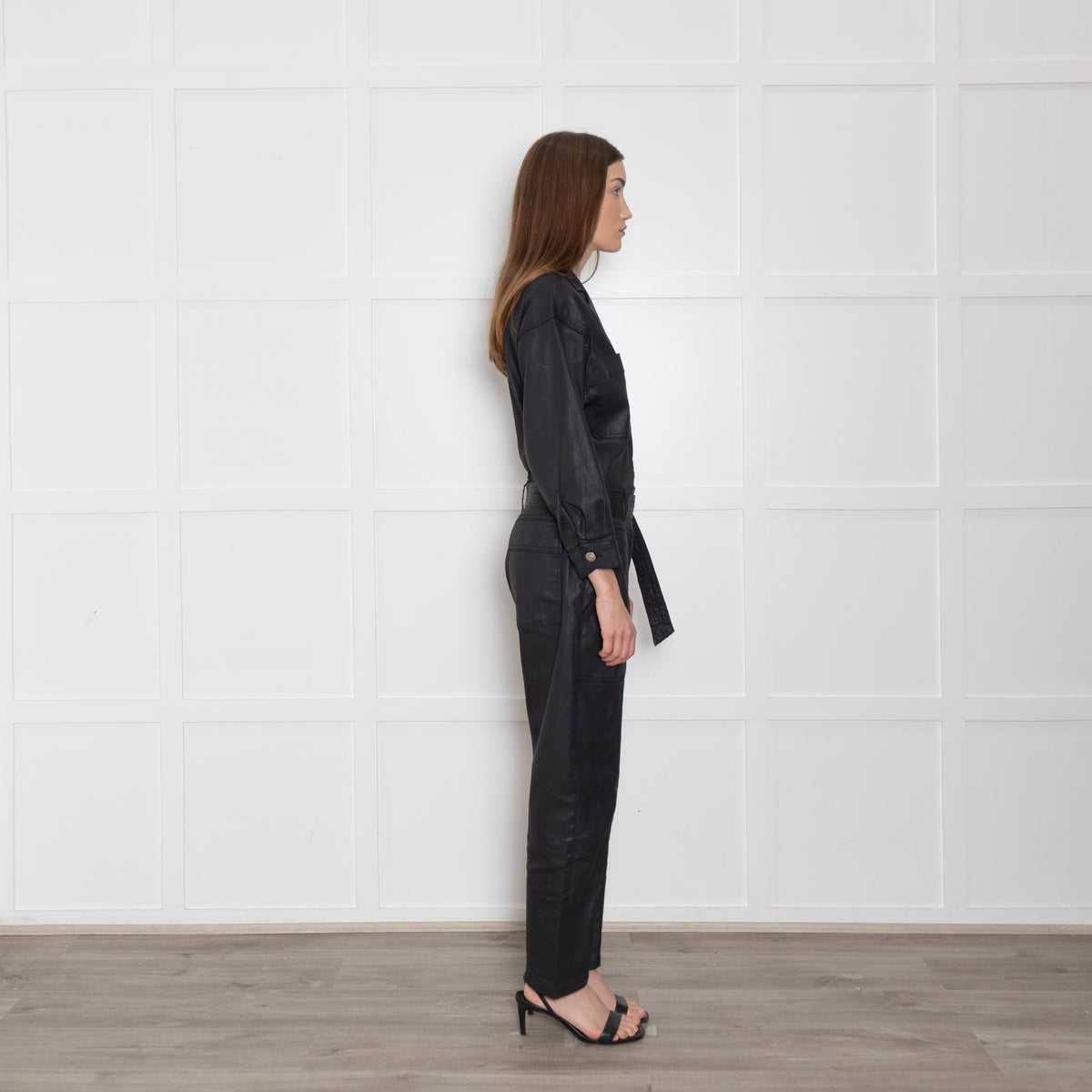 Donna Ida Waxed Black Flying Suit