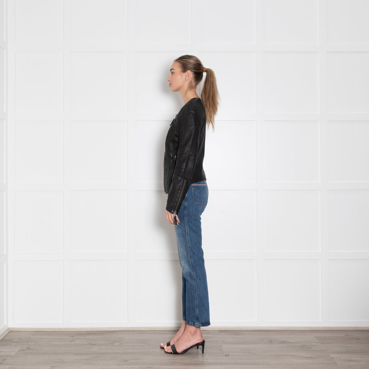 2ND DAY Black Leather Biker Jacket