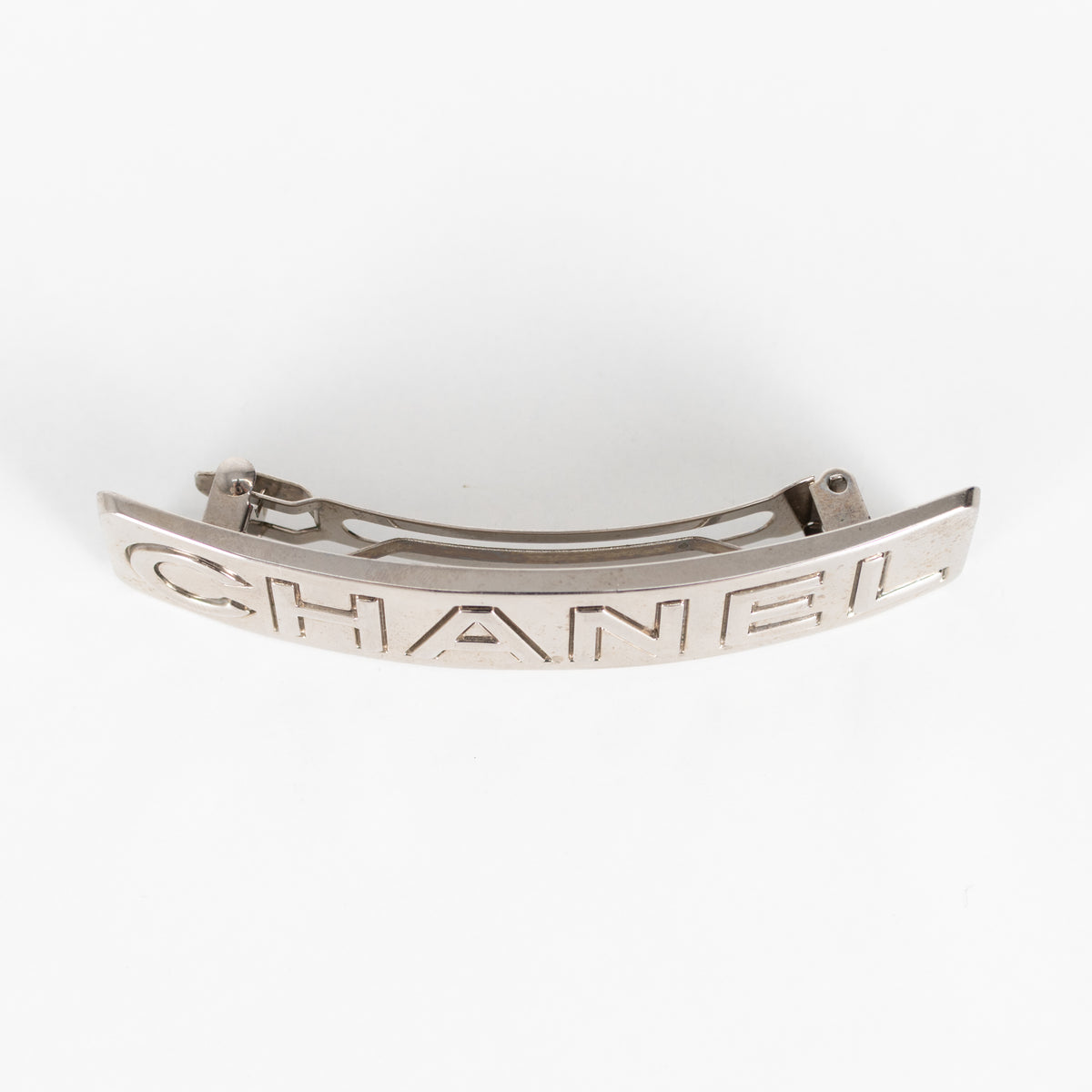 Chanel Silver Tone Barrette Hair Clip