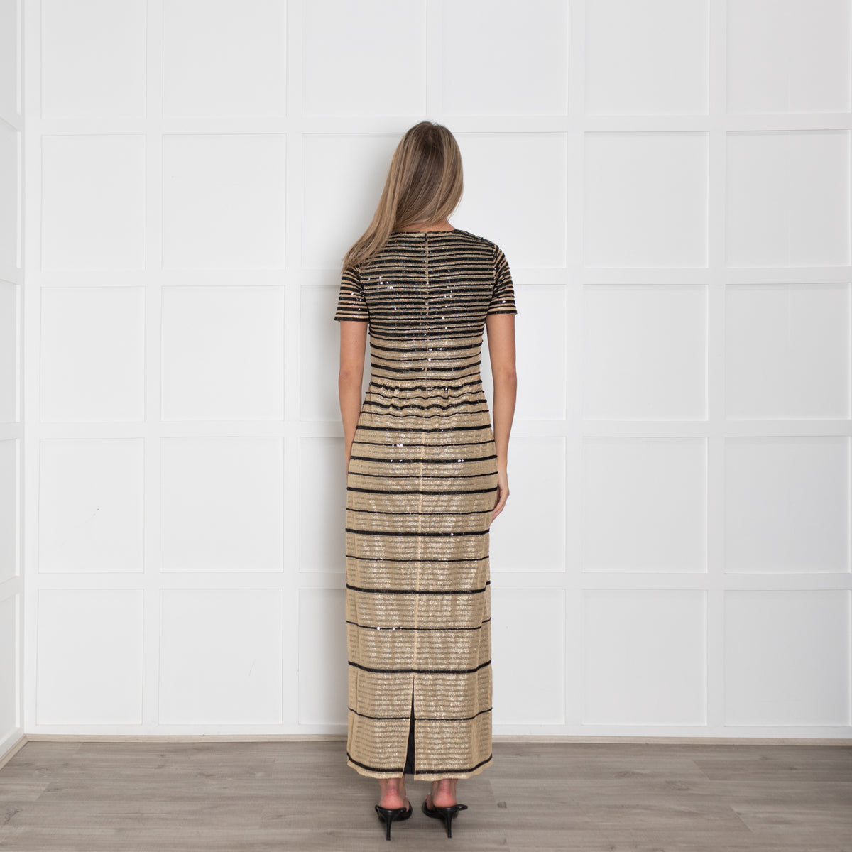 Alice by Temperley Gold Black Sequin Maxi Dress