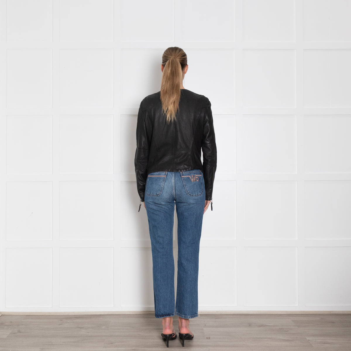 2ND DAY Black Leather Biker Jacket