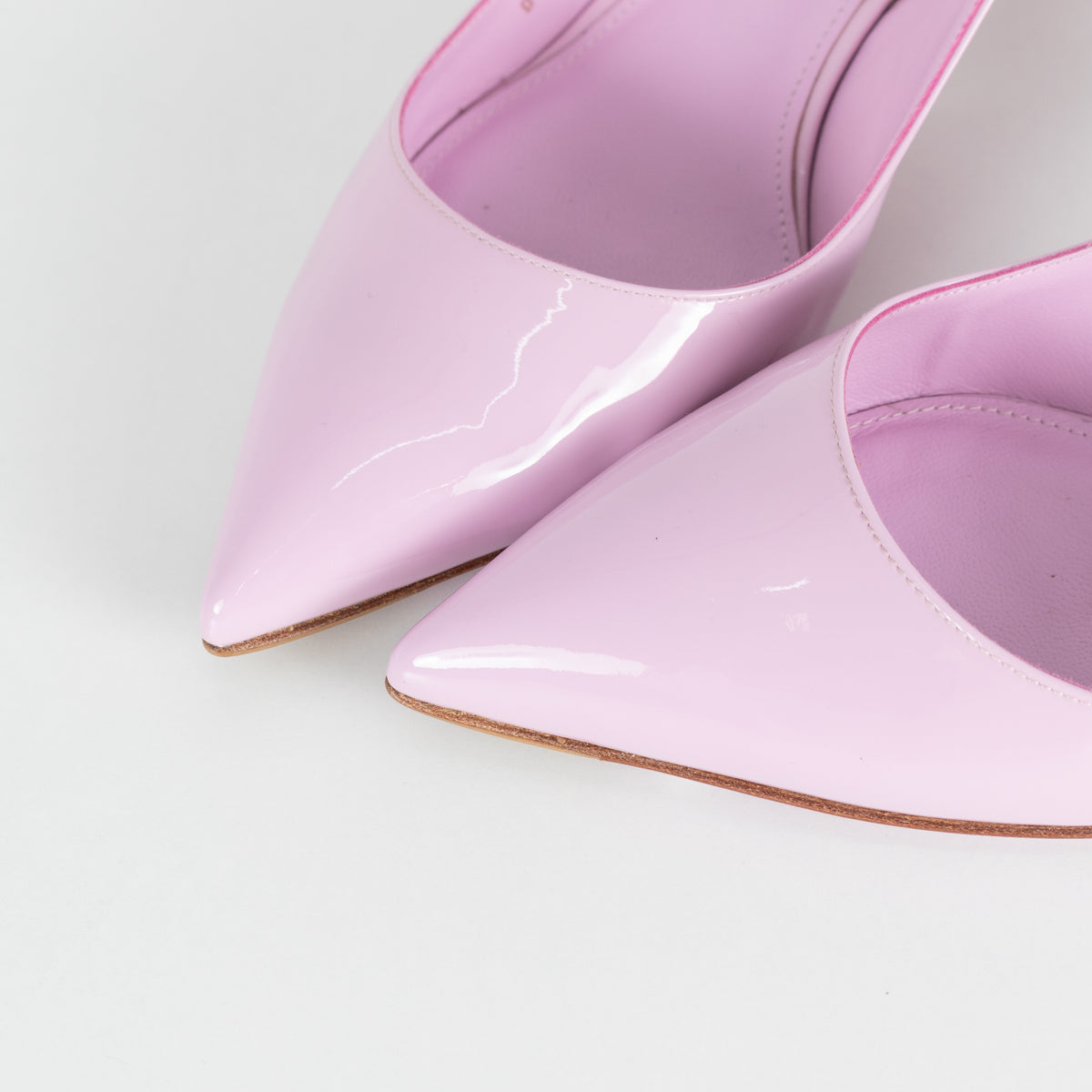Salvatore Ferragamo Lilac Patent Buti 55 Slingback Pumps