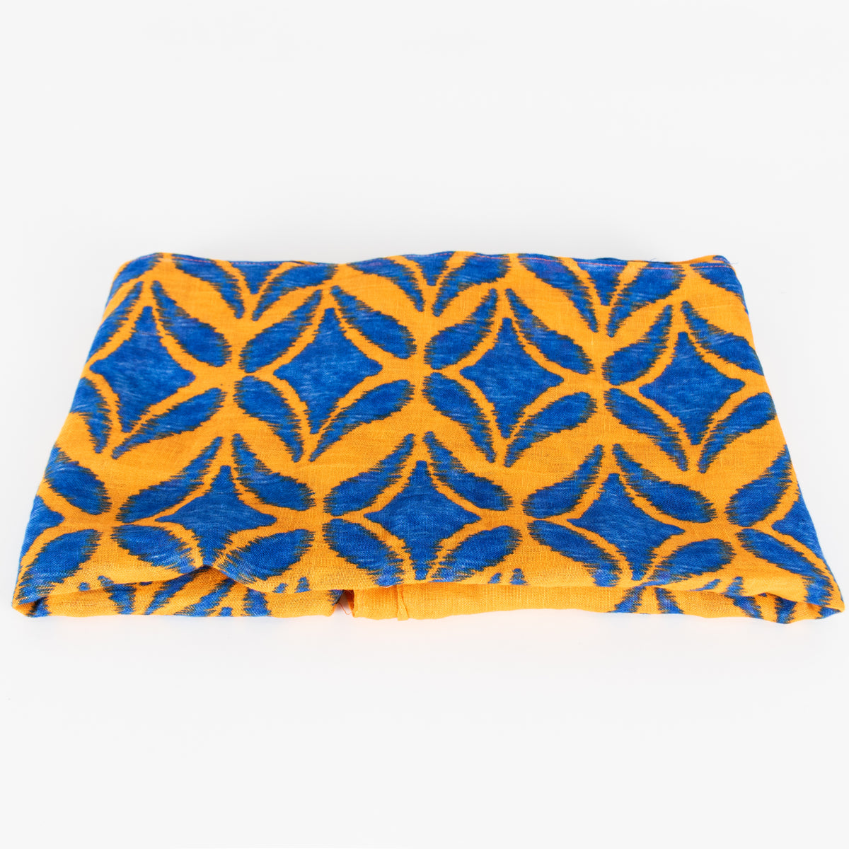 Diane Von Furstenberg Orange Blue Linen Blend Scarf
