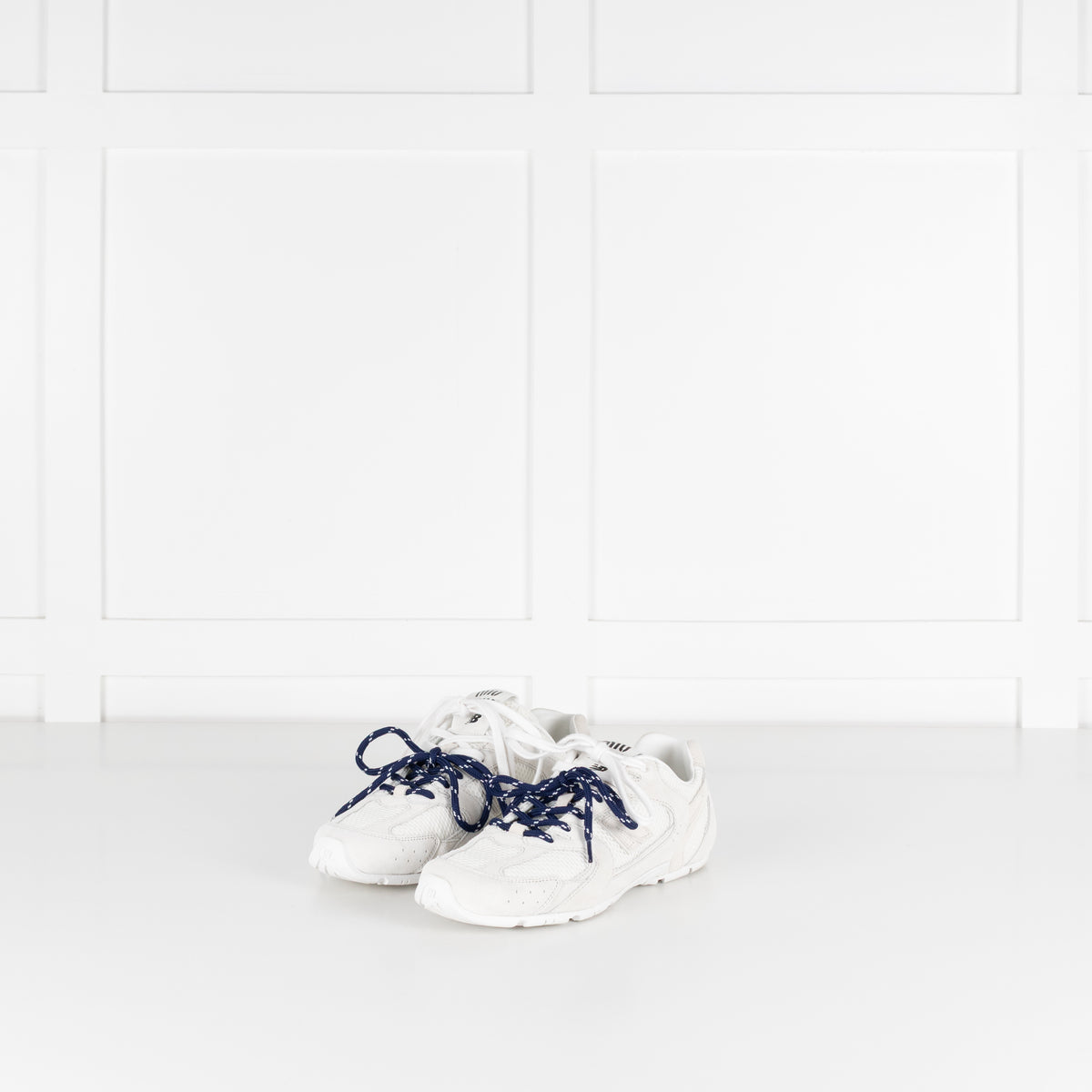 Miu Miu x New Balance White 530 SL Suede Mesh Trainers