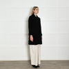 D Exterior Black Knit Angora Blend Coat