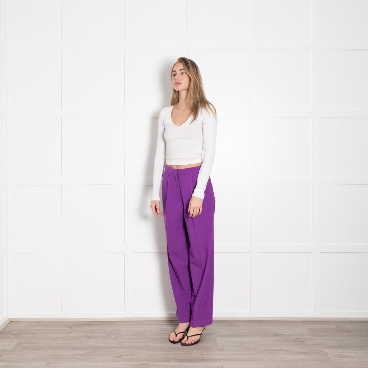 Chinti & Parker Purple Wool Blend Trousers