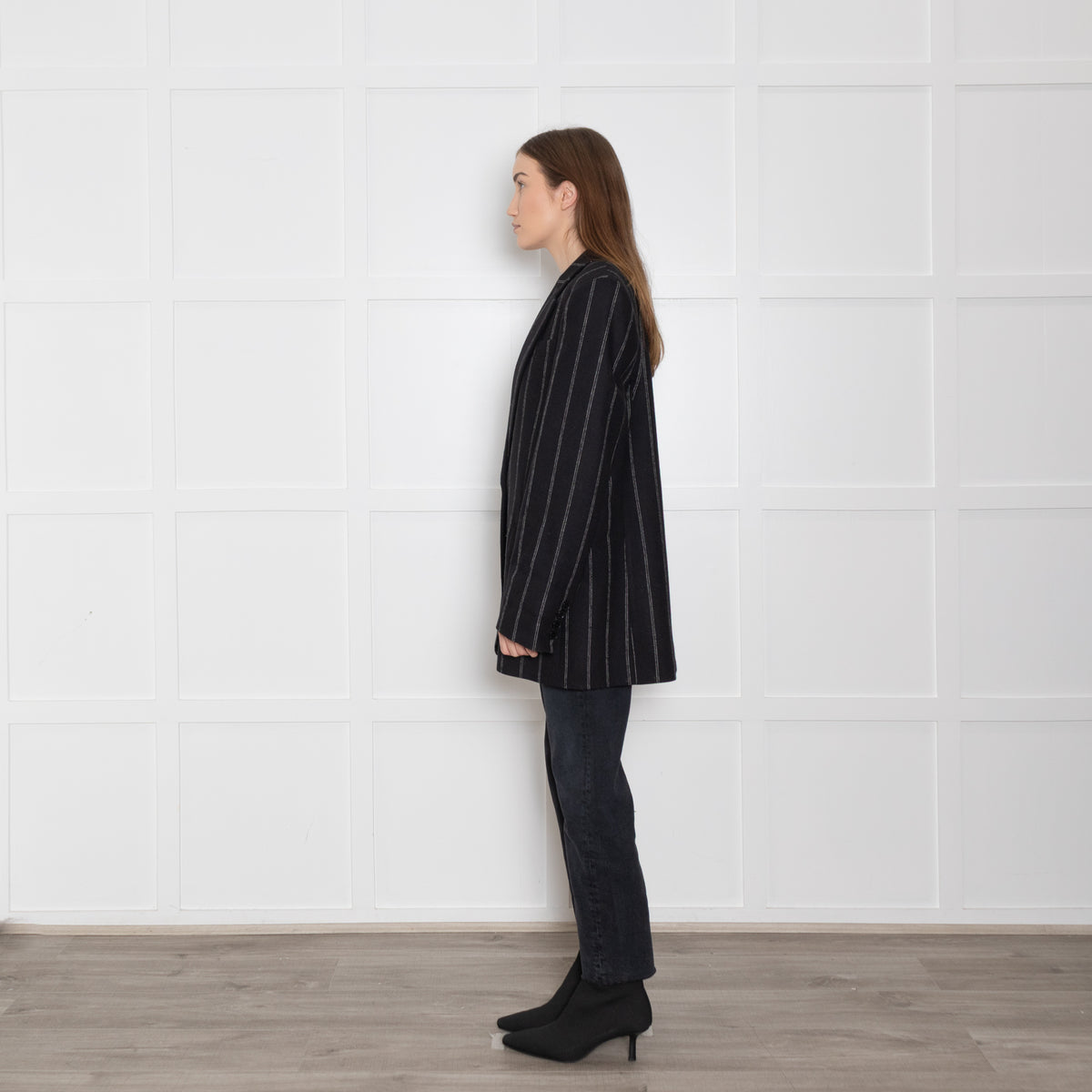 Stella McCartney Boyfriend Black And White Pinstripe Blazer