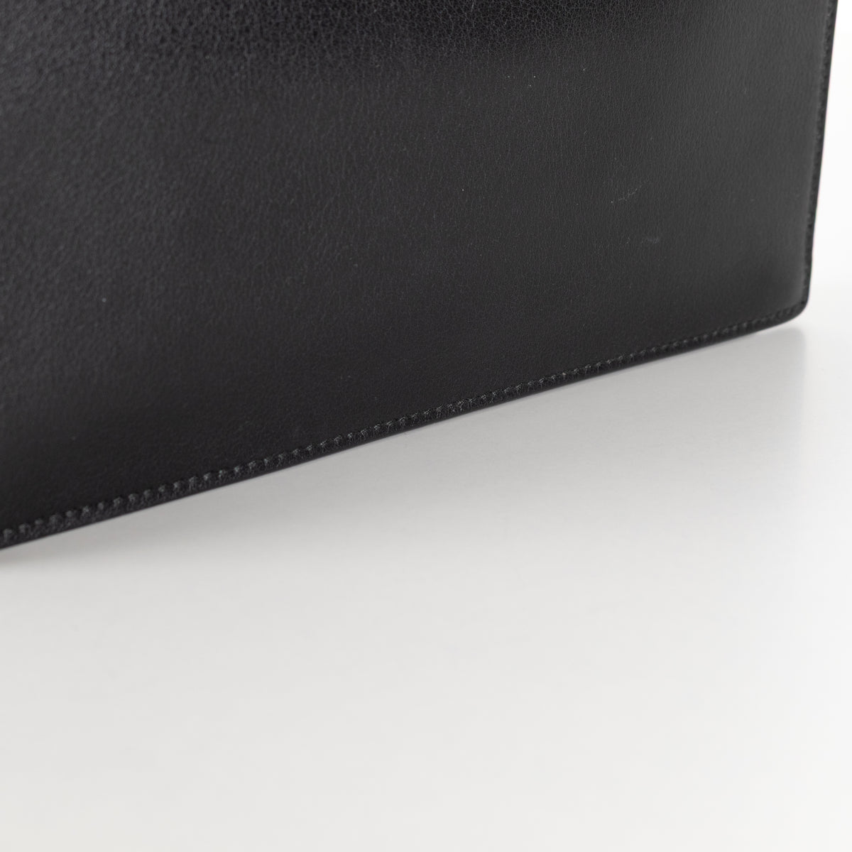 Balenciaga Black Leather Giant Metal Wallet on Chain