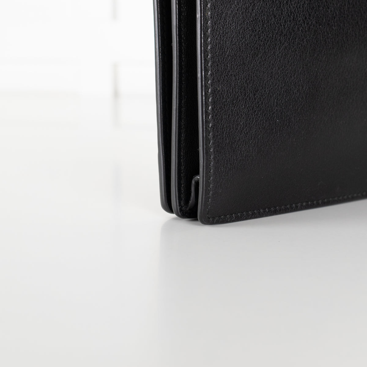 Balenciaga Black Leather Giant Metal Wallet on Chain
